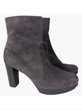 Unisa Taupe Suede Platform Ankle Boots | Made In Spain | Size 10/10.5